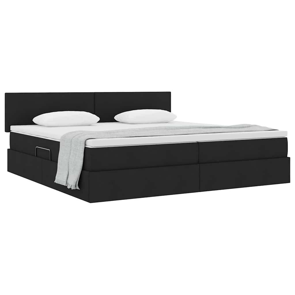 vidaXL Aufbewahrungsbett mit Matratze Schwarz 200 x 200 cm