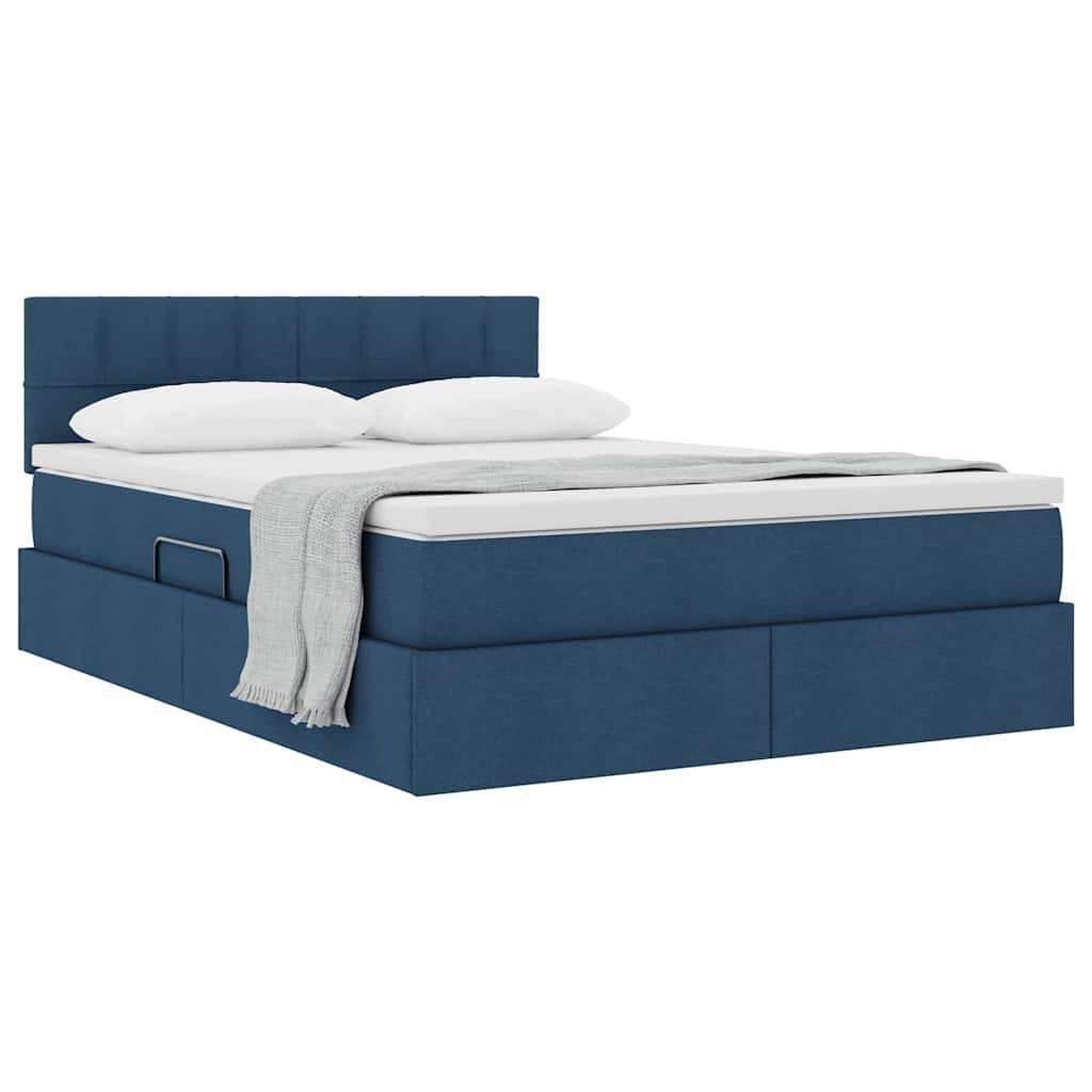 vidaXL Aufbewahrungsbett mit Matratze Blau 120 x 200 cm Holzwerkstoff