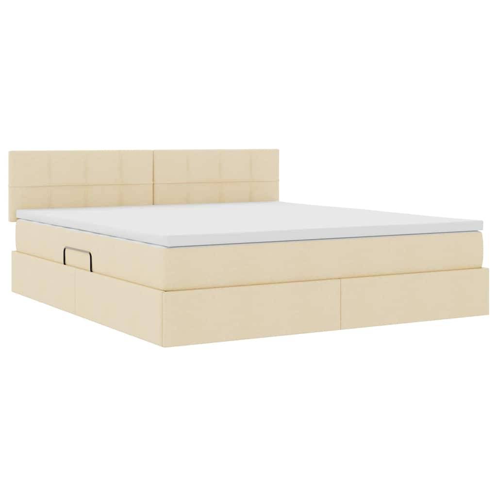 vidaXL Aufbewahrungsbett mit Matratze Creme 160 x 200 cm Holzwerkstoff