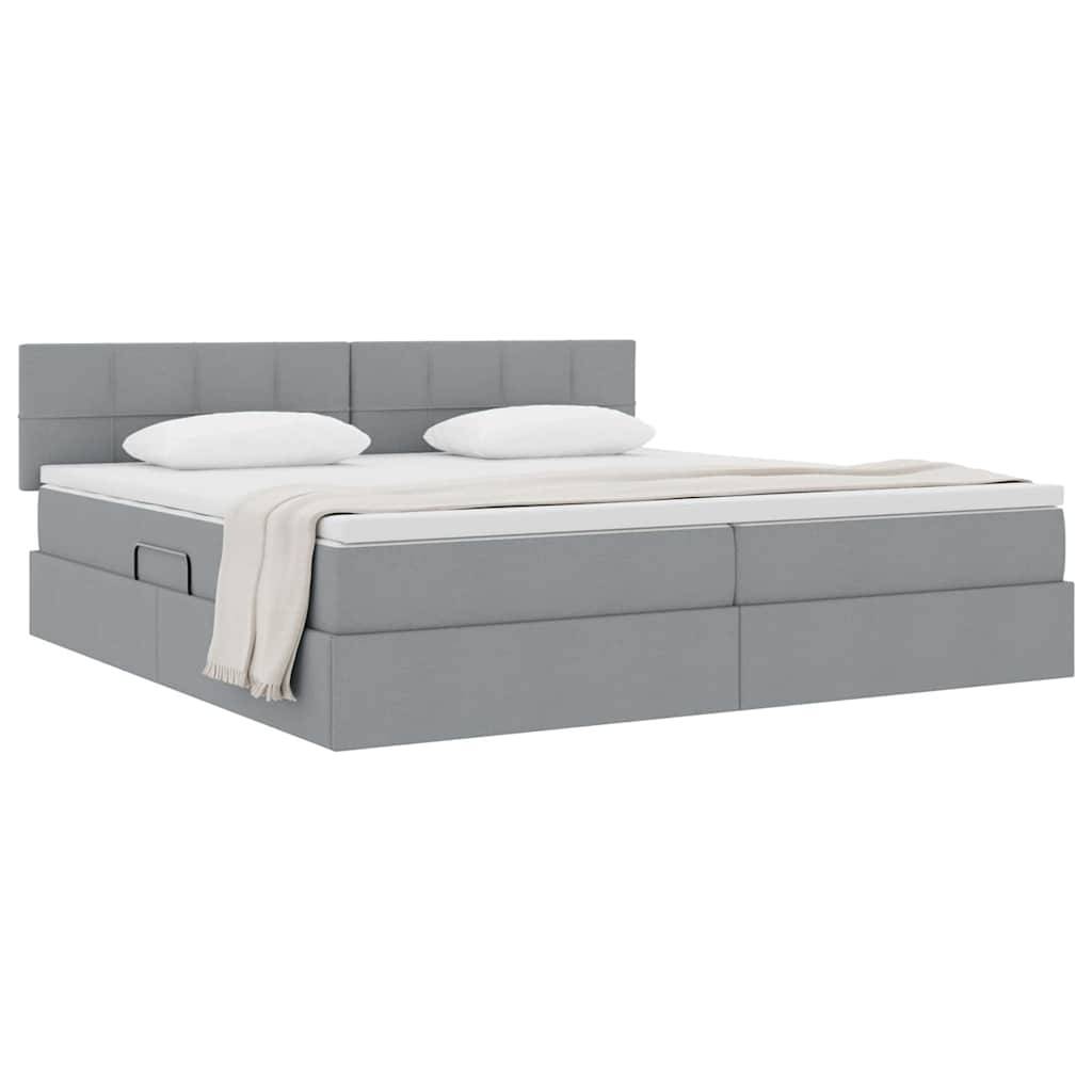 vidaXL Aufbewahrungsbett mit Matratze Hellgrau 200 x 200 cm