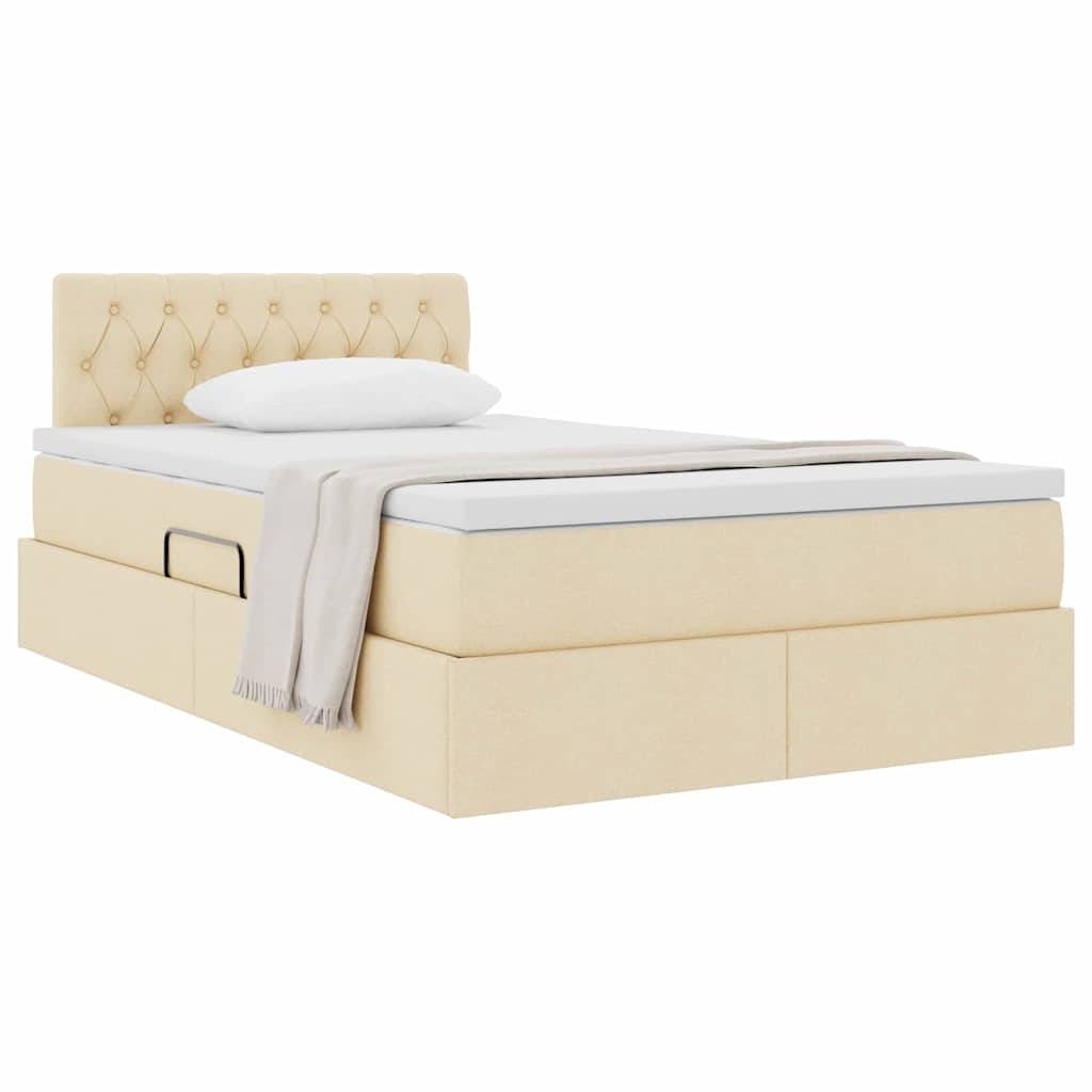 vidaXL Aufbewahrungsbett mit Matratze Creme 120 x 190 cm Holzwerkstoff
