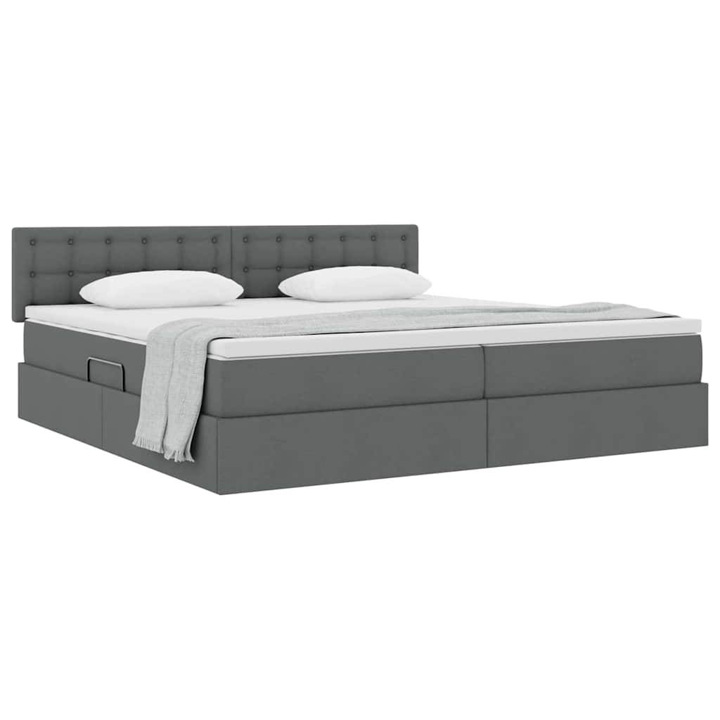vidaXL Aufbewahrungsbett mit Matratze Dunkelgrau 200 x 200 cm