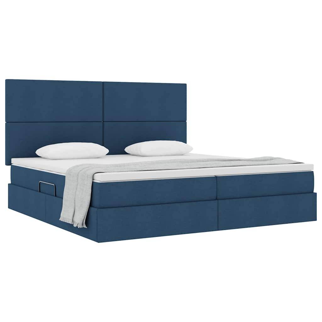 vidaXL Aufbewahrungsbett mit Matratze Blau 200 x 200 cm Stoff