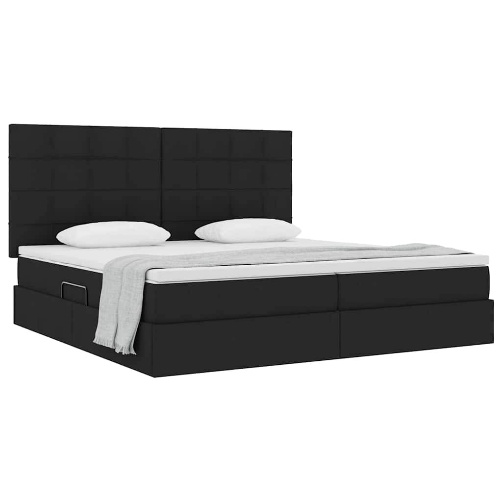 vidaXL Aufbewahrungsbett mit Matratze Schwarz 200 x 200 cm Polyester