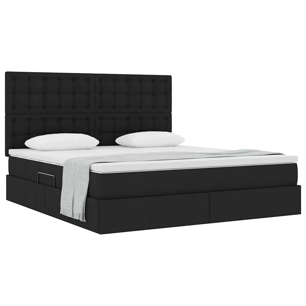 vidaXL Aufbewahrungsbett mit Matratze Schwarz 160 x 200 cm Stoff