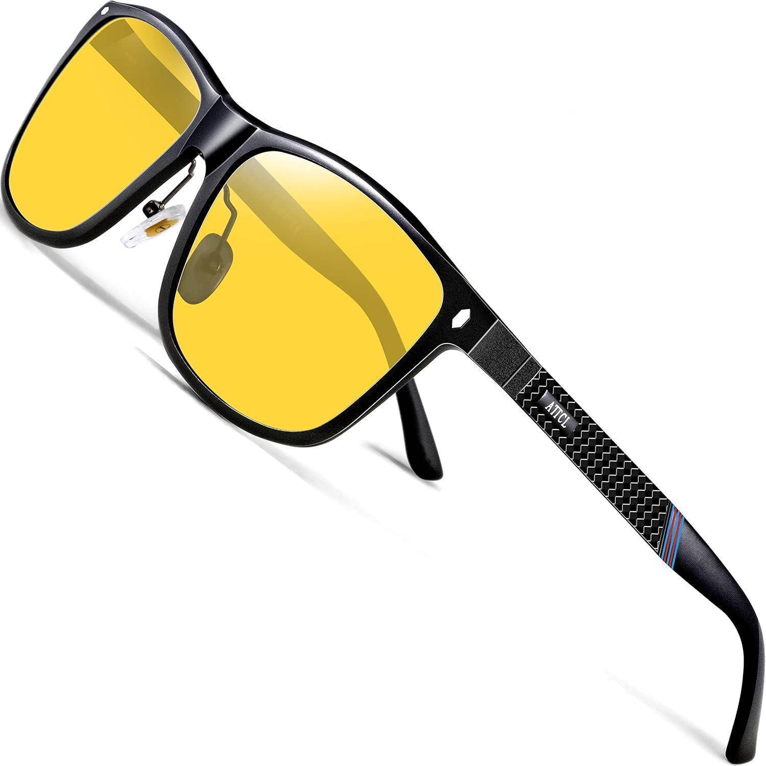 Herren Polarisierte Nachtsichtbrille Al-Mg Rahmen UV400 Schutz