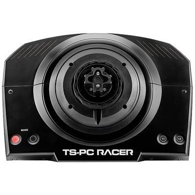 Eine Nahaufnahme des Thrustmaster TS-PC Racer Wheelbasis, mit Modus- und anderen Steuerungstasten am unteren Rand.