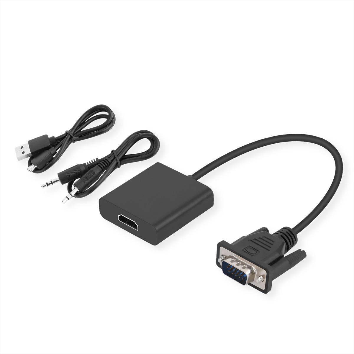 STANDARD Adapterkabel VGA+Audio zu HDMI, 0,23 m Adapter, Terminatoren, Konverter VGA-HDMI Adapter