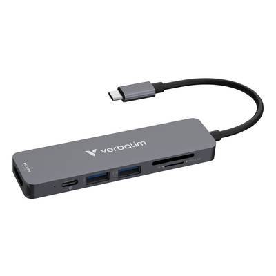USB-C Verbatim Essentials Multiport HUB 6-Port w/card reader Multimedia-Technik HUBs