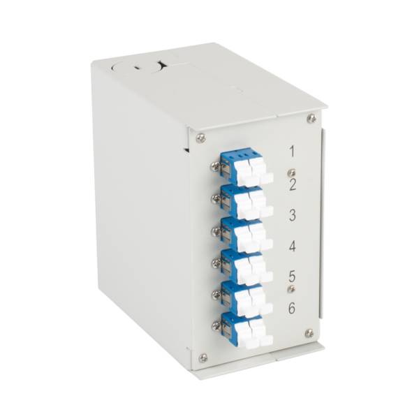 Hutschienenbox OS2 6xLC-Duplex Kupplung -- ohne Pigtails Glasfaserverkabelung Glasfaser Verteiler