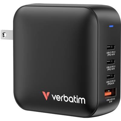 Verbatim Mini GaN Charger 4 Port 165W (EU/UK/US) Multimedia-Technik Ladegerät
