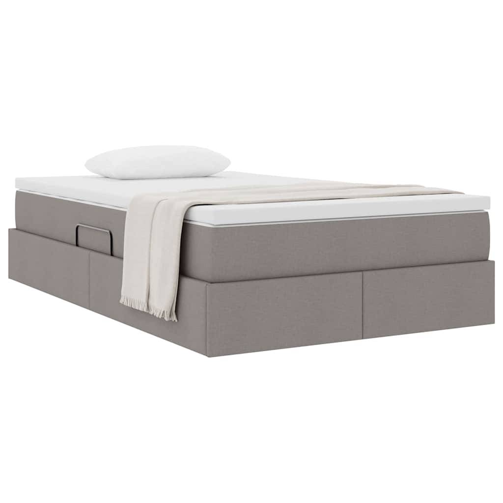 vidaXL Aufbewahrungsbett mit Matratze Taupe 120 x 200 cm Polyester