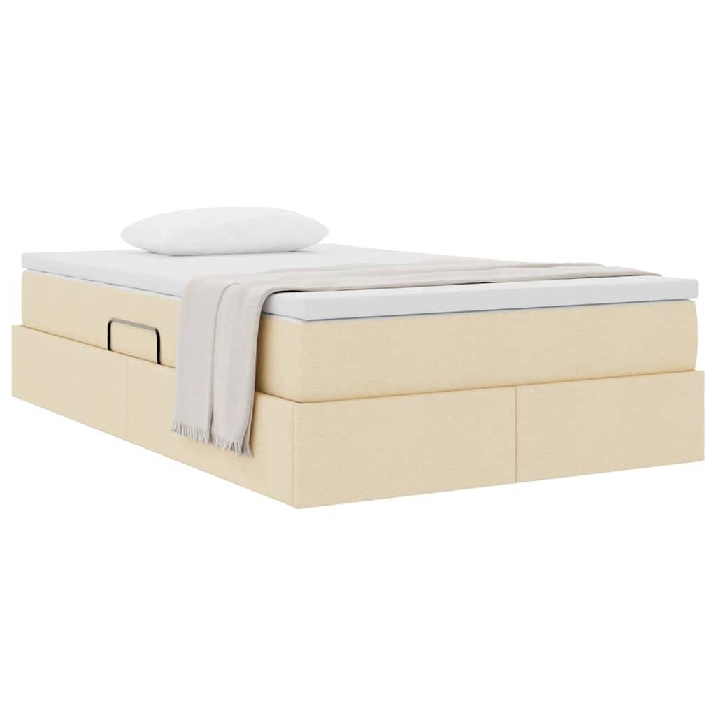 vidaXL Aufbewahrungsbett mit Matratze Creme 120 x 200 cm Polyester