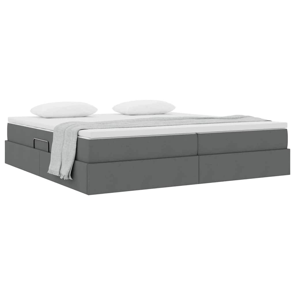 vidaXL Aufbewahrungsbett mit Matratze Dunkelgrau 200 x 200 cm