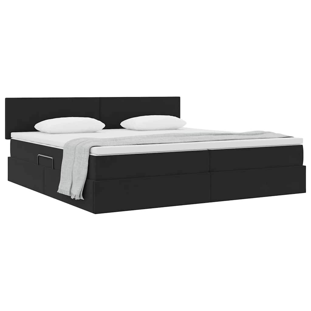 vidaXL Aufbewahrungsbett mit Matratze Schwarz 200 x 200 cm Samt