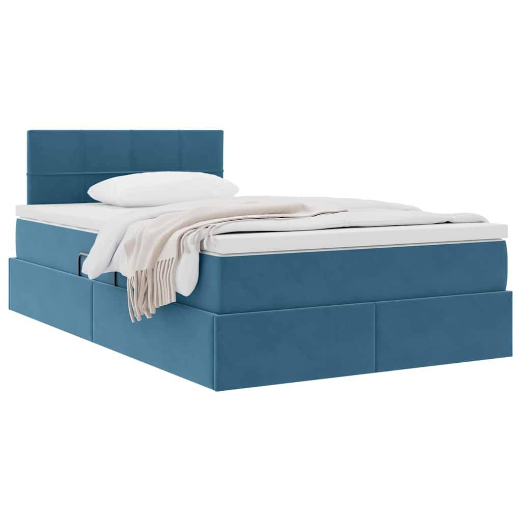 vidaXL Aufbewahrungsbett mit Matratze Dunkelblau 120 x 200 cm Samt
