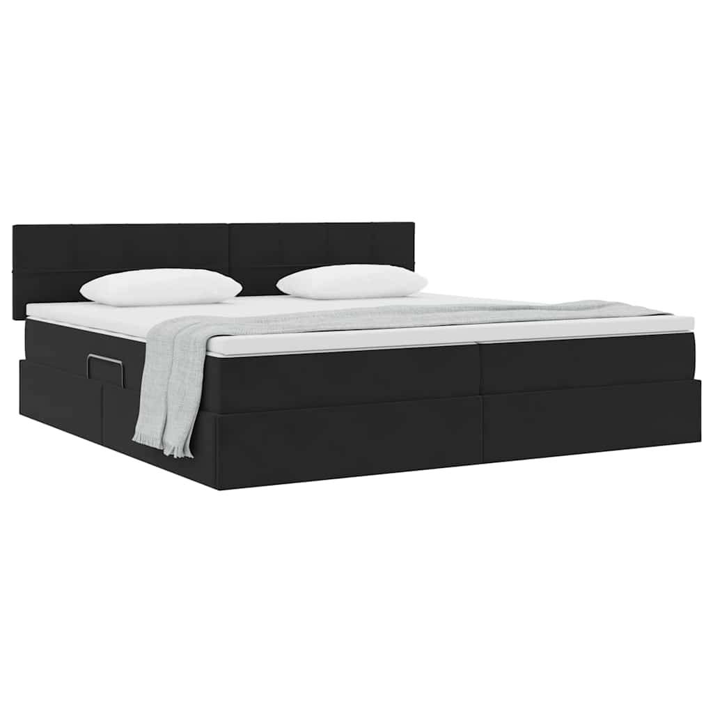 vidaXL Aufbewahrungsbett mit Matratze Schwarz 200 x 200 cm Samt