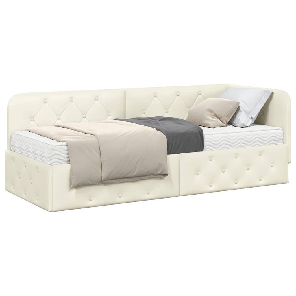 vidaXL Eckbettgestell Creme 80 x 200 cm Samt