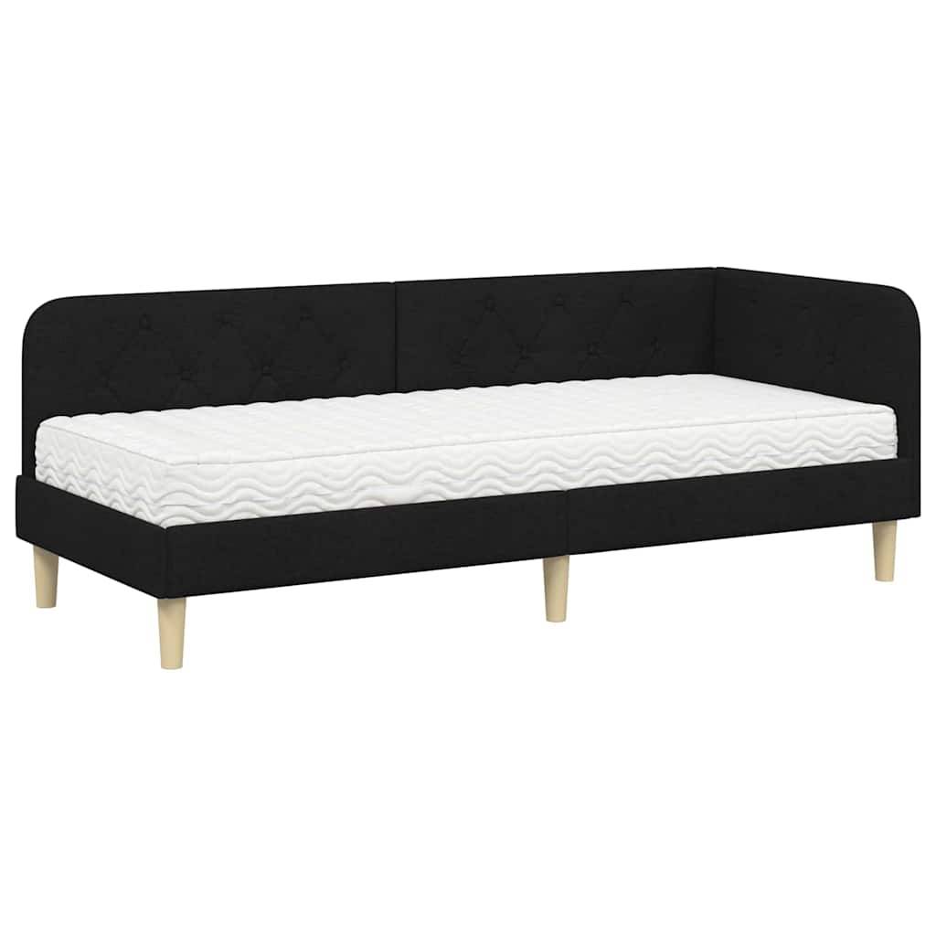 vidaXL Eckbettgestell Schwarz 80 x 200 cm Stoff