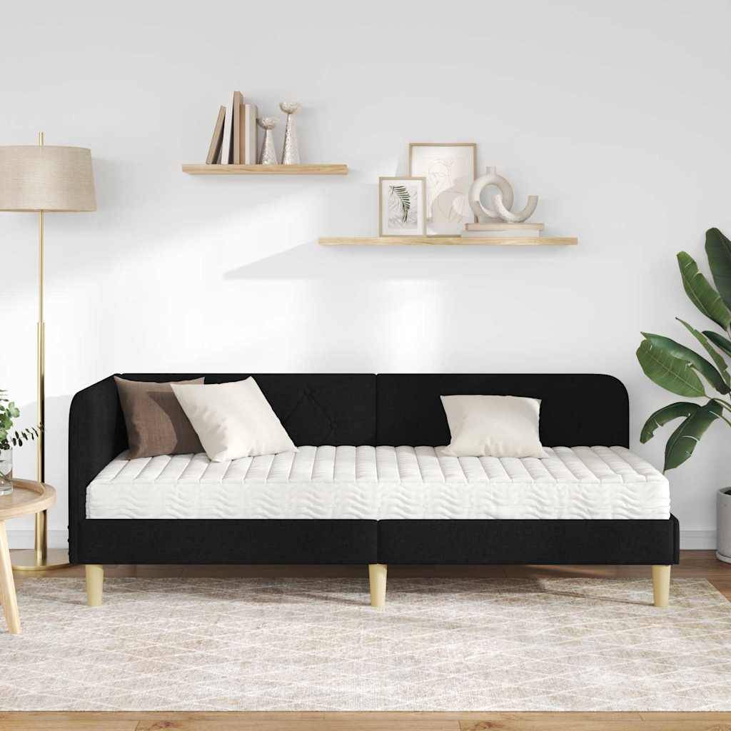 vidaXL Eckbettgestell Schwarz 80 x 200 cm Stoff
