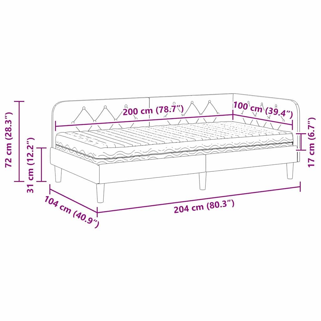 Tagesbett Abmessungen und Maße: Länge 204 cm (80,3