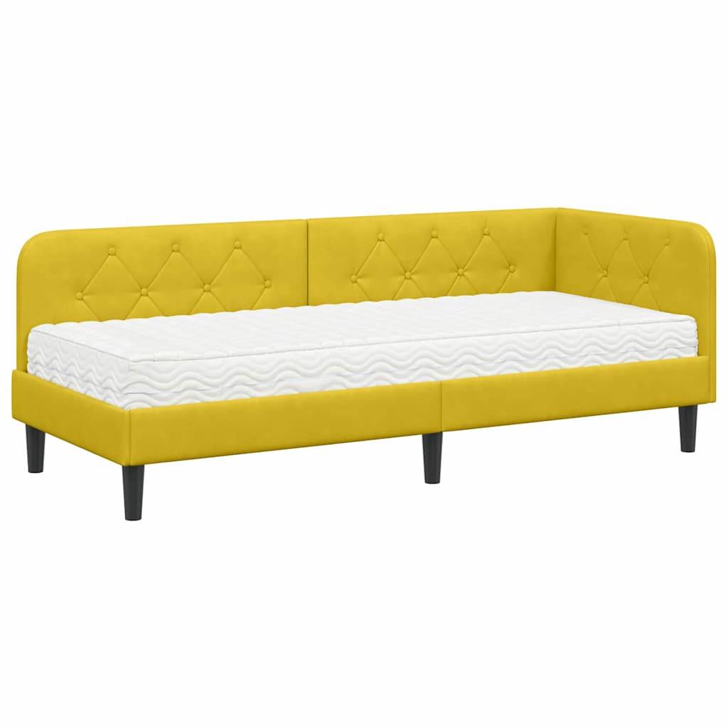 vidaXL Eckbettgestell Gelb 80 x 200 cm Samt