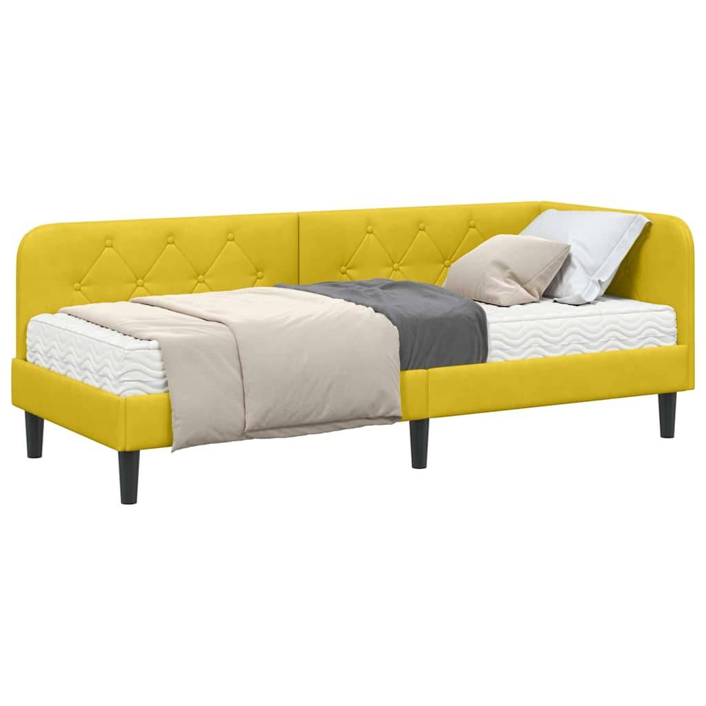 vidaXL Eckbettgestell Gelb 80 x 200 cm Samt