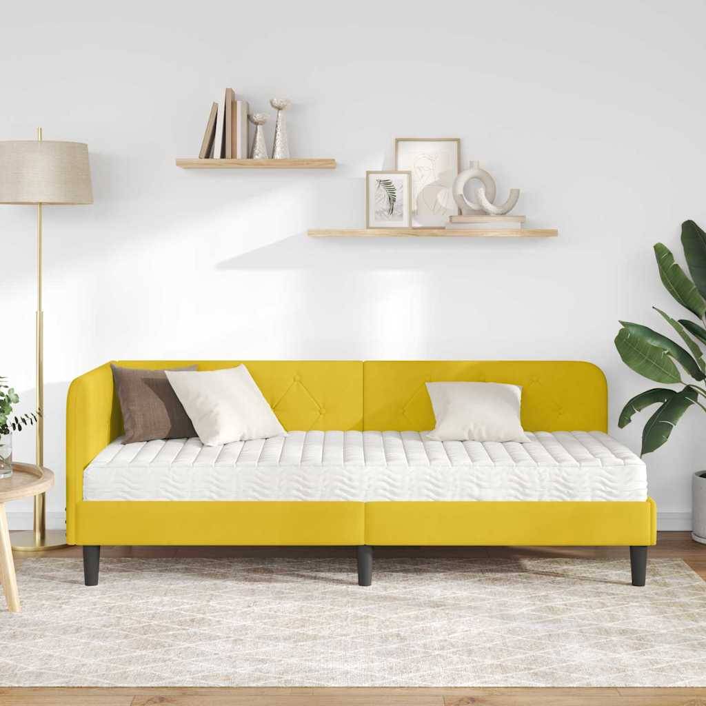 vidaXL Eckbettgestell Gelb 80 x 200 cm Samt