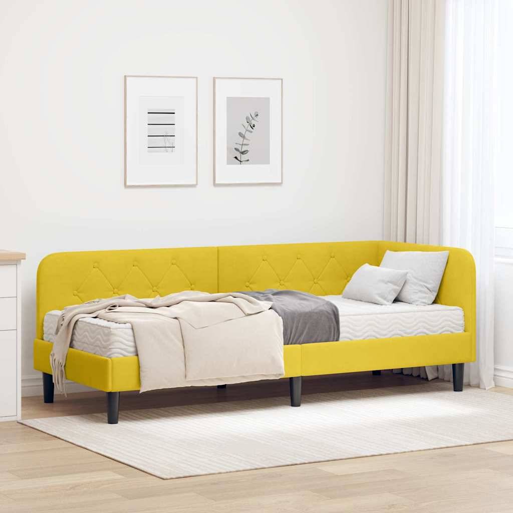 vidaXL Eckbettgestell Gelb 80 x 200 cm Samt
