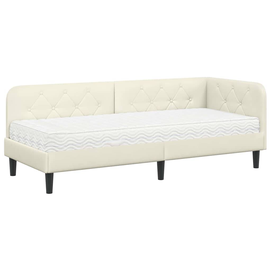 vidaXL Eckbettgestell Creme 80 x 200 cm Samt