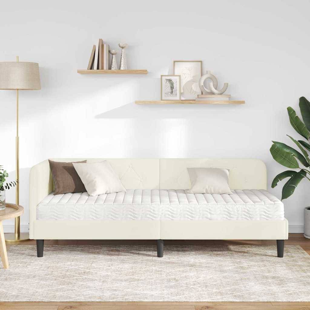vidaXL Eckbettgestell Creme 80 x 200 cm Samt