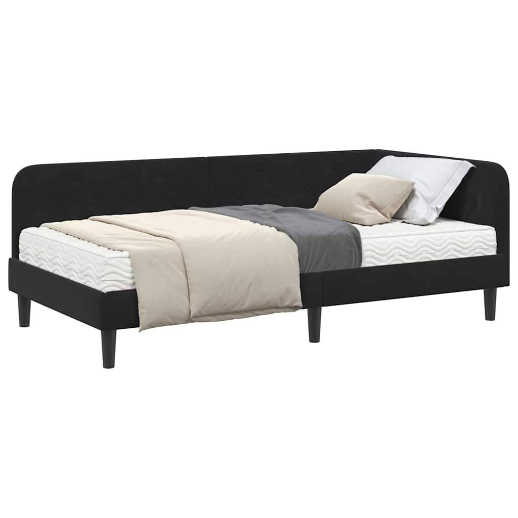 vidaXL Eckbettgestell Schwarz 90 x 190 cm Samt