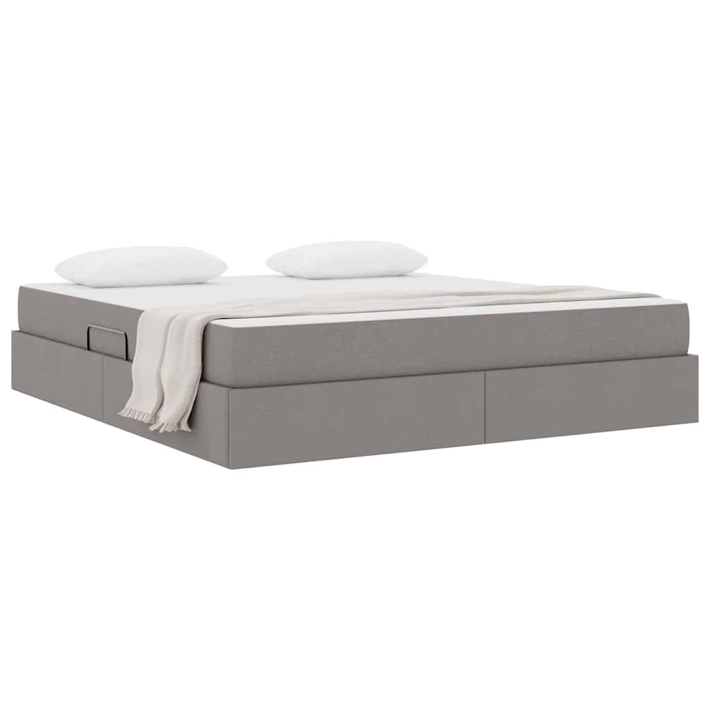 vidaXL Aufbewahrungsbett mit Matratze Taupe 160 x 200 cm Polyester