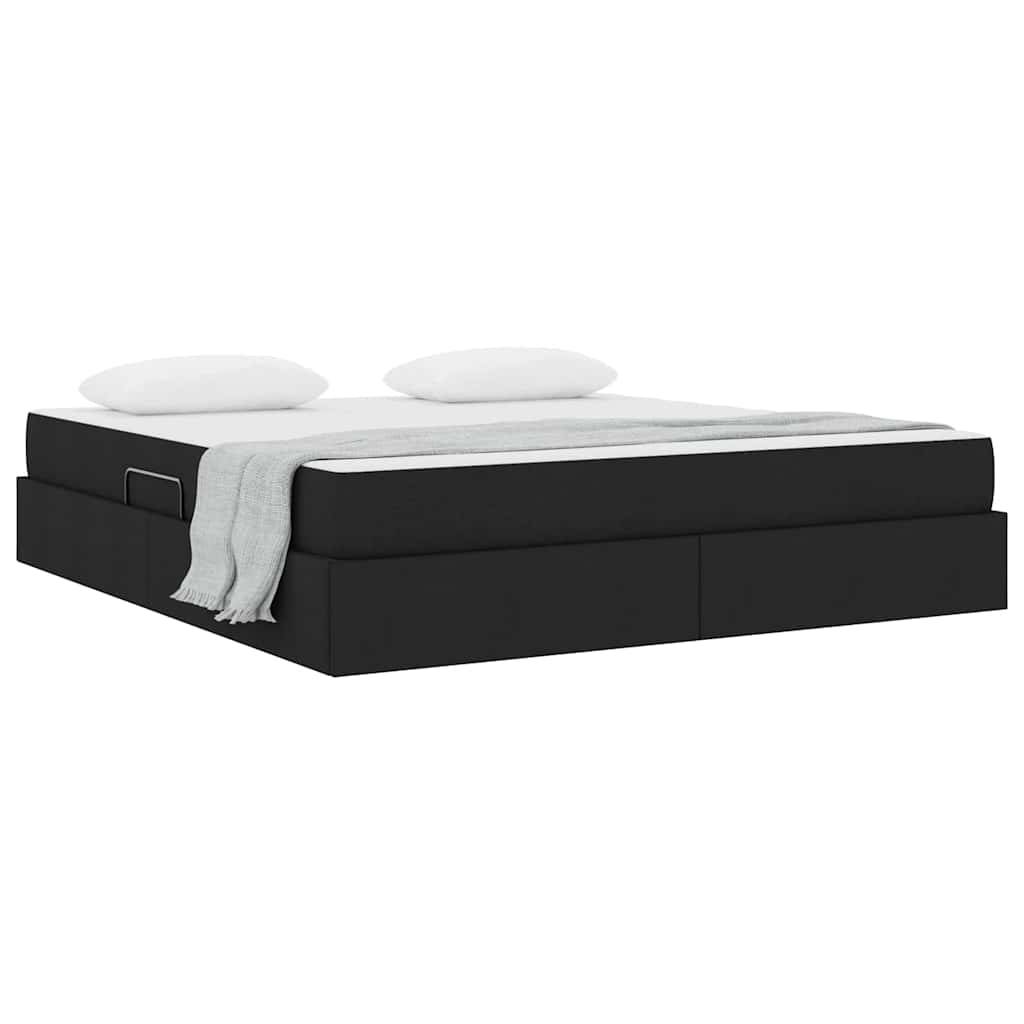 vidaXL Aufbewahrungsbett mit Matratze Schwarz 180 x 200 cm Polyester