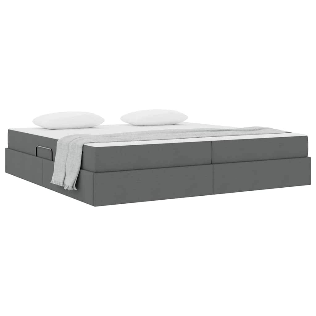 vidaXL Aufbewahrungsbett mit Matratze Dunkelgrau 200 x 200 cm