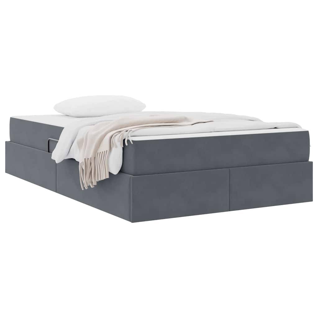 vidaXL Aufbewahrungsbett mit Matratze Dunkelgrau 120 x 200 cm Samt