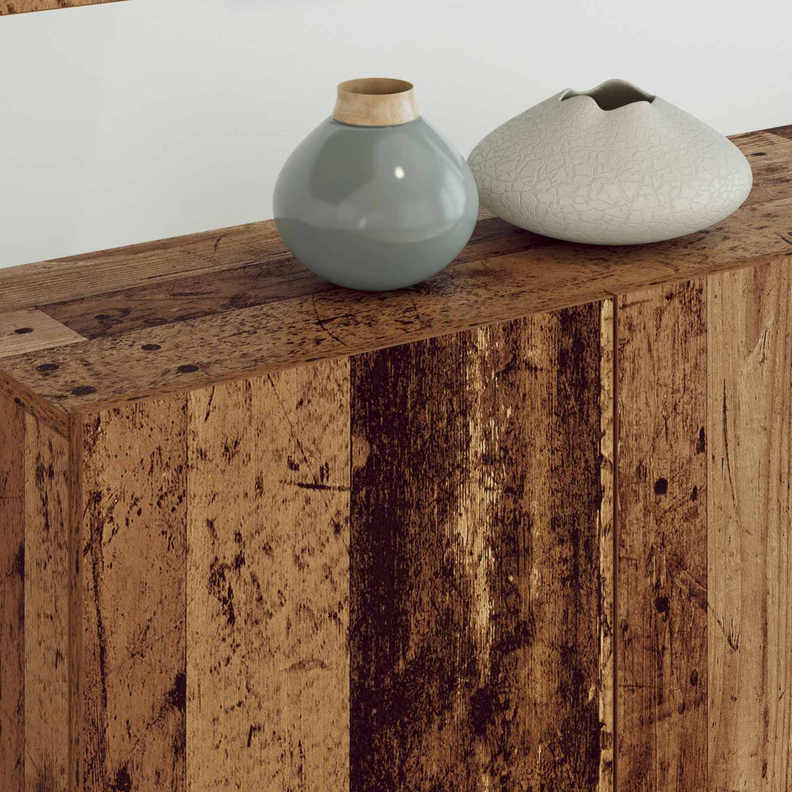 vidaXL TV-Wandmöbel Wandmontiert 5 pcs Altholz Holzwerkstoff