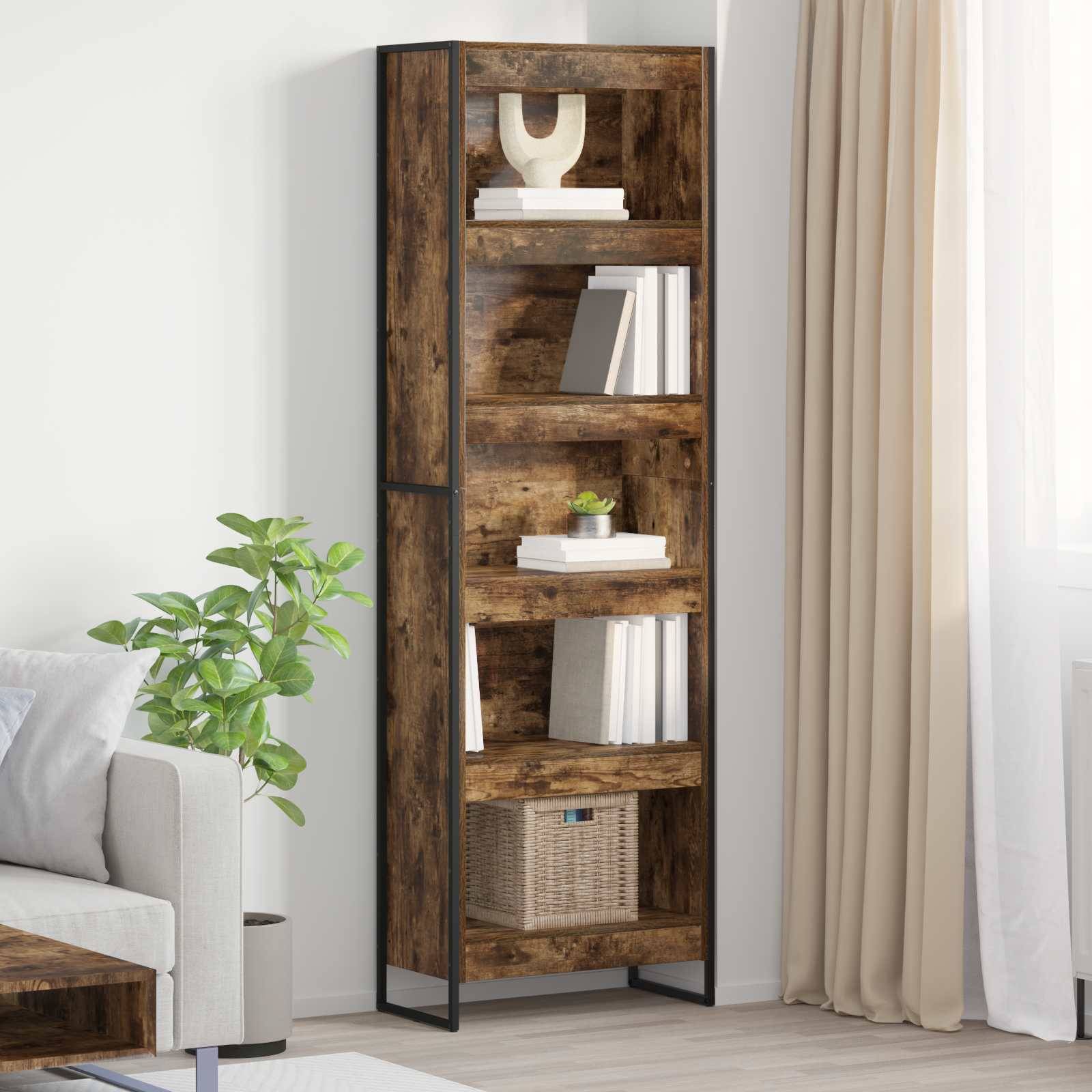 vidaXL Bücherregal 2 pcs Raucharbe 60 x 30 x 189,5 cm Holzwerkstoff
