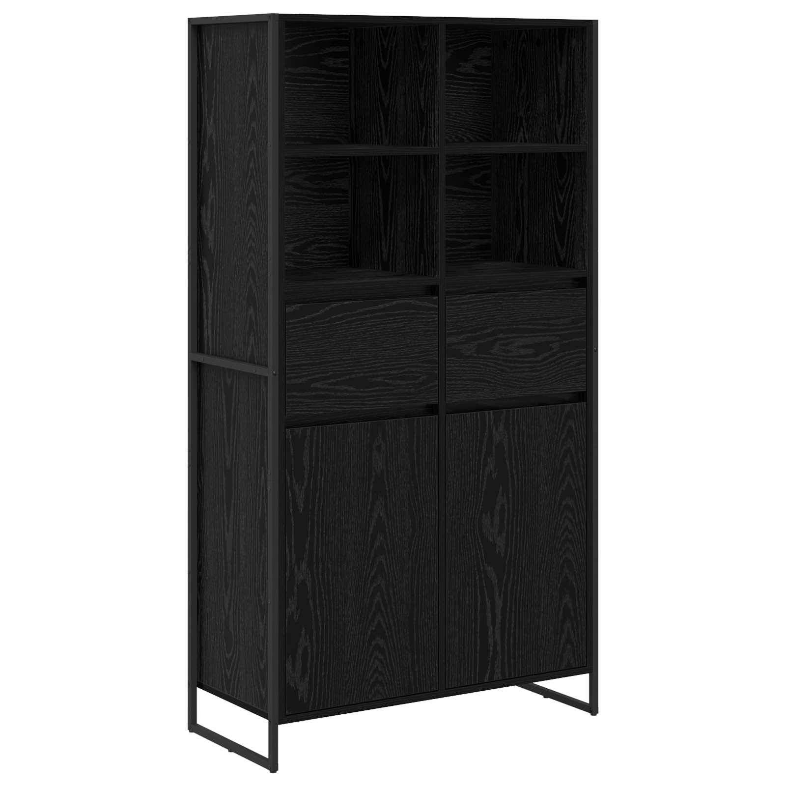 vidaXL Sideboard 2 pcs Schwarz Eichen-Optik 81 x 36 x 150.5 cm