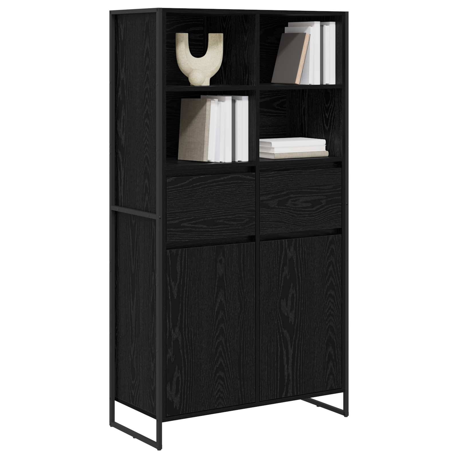 vidaXL Sideboard 2 pcs Schwarz Eichen-Optik 81 x 36 x 150.5 cm