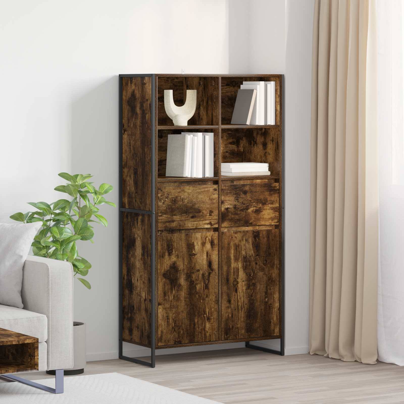 vidaXL Sideboard 2 pcs Raucharbe 81 x 36 x 150.5 cm Holzwerkstoff