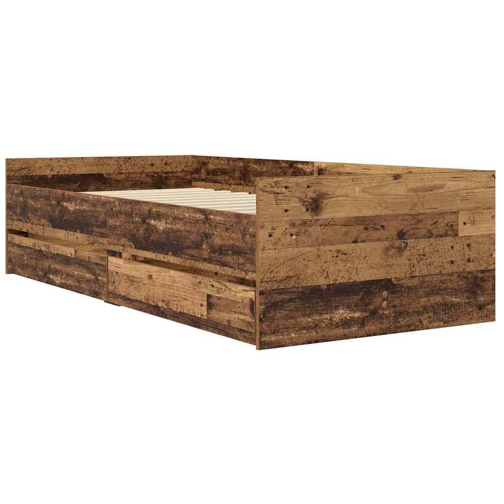 vidaXL Bettrahmen Altholz 90 x 190 cm Massives Kiefernholz