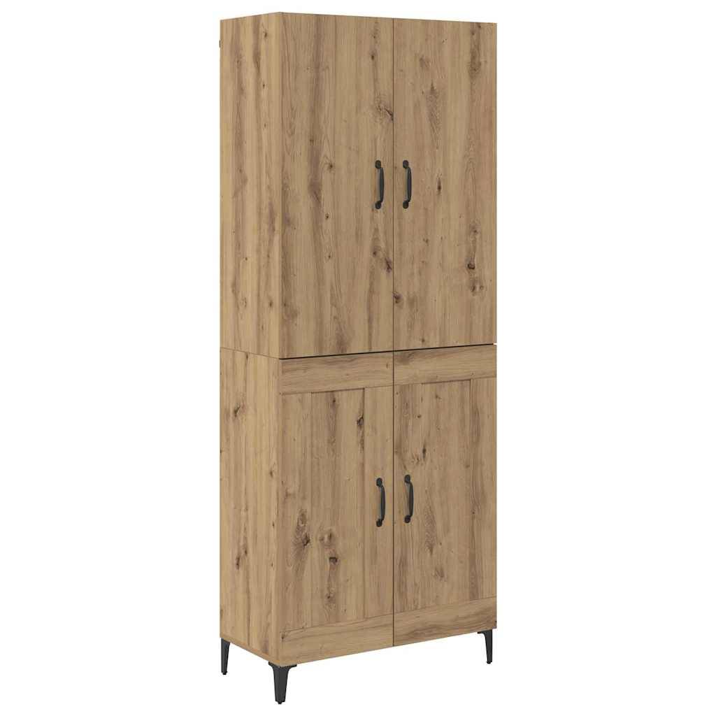 vidaXL Highboard Artisan-Eiche 69,5 x 34 x 180 cm Holzwerkstoff