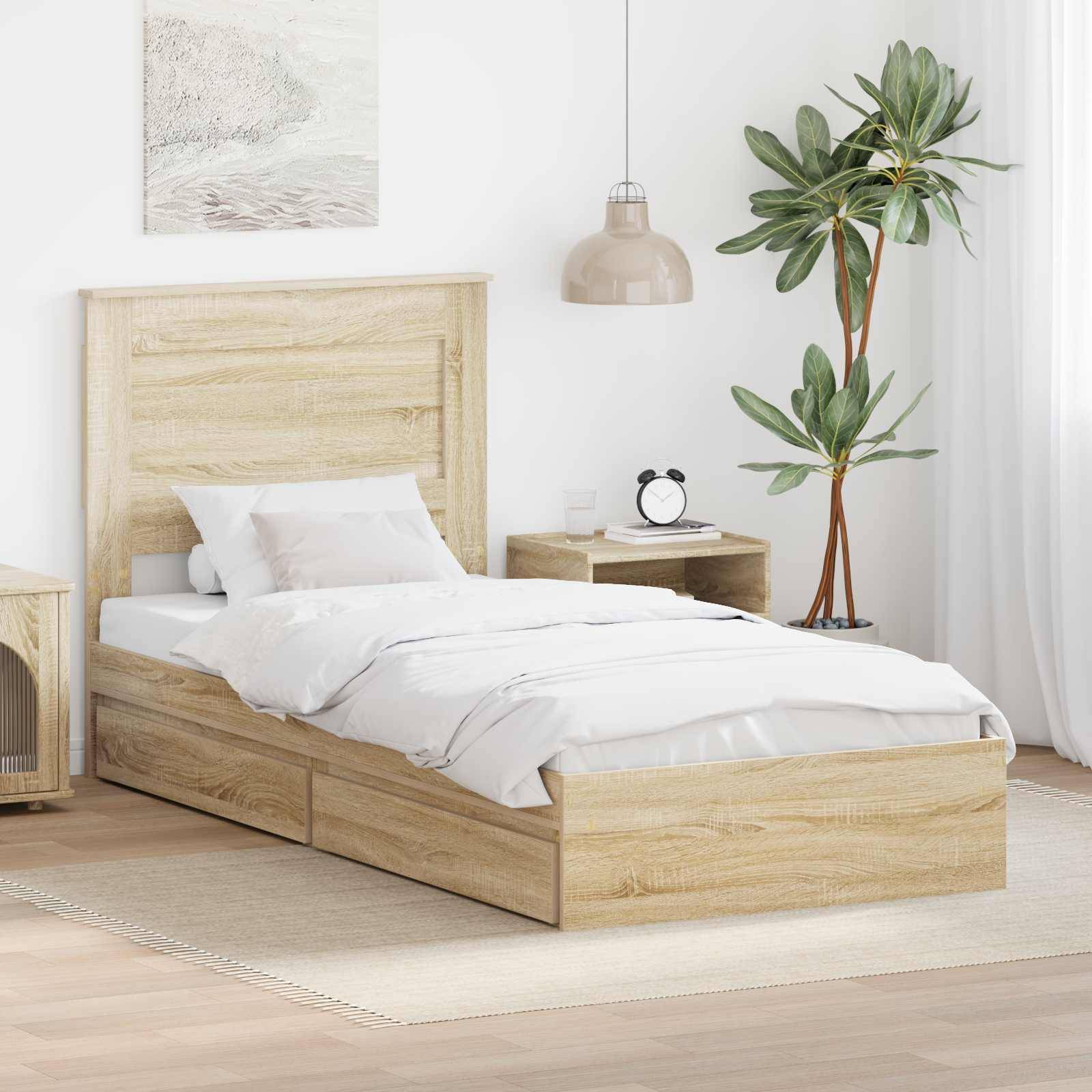 vidaXL Aufbewahrungsbett Sonoma-Eiche 75 x 190 cm Holzwerkstoff