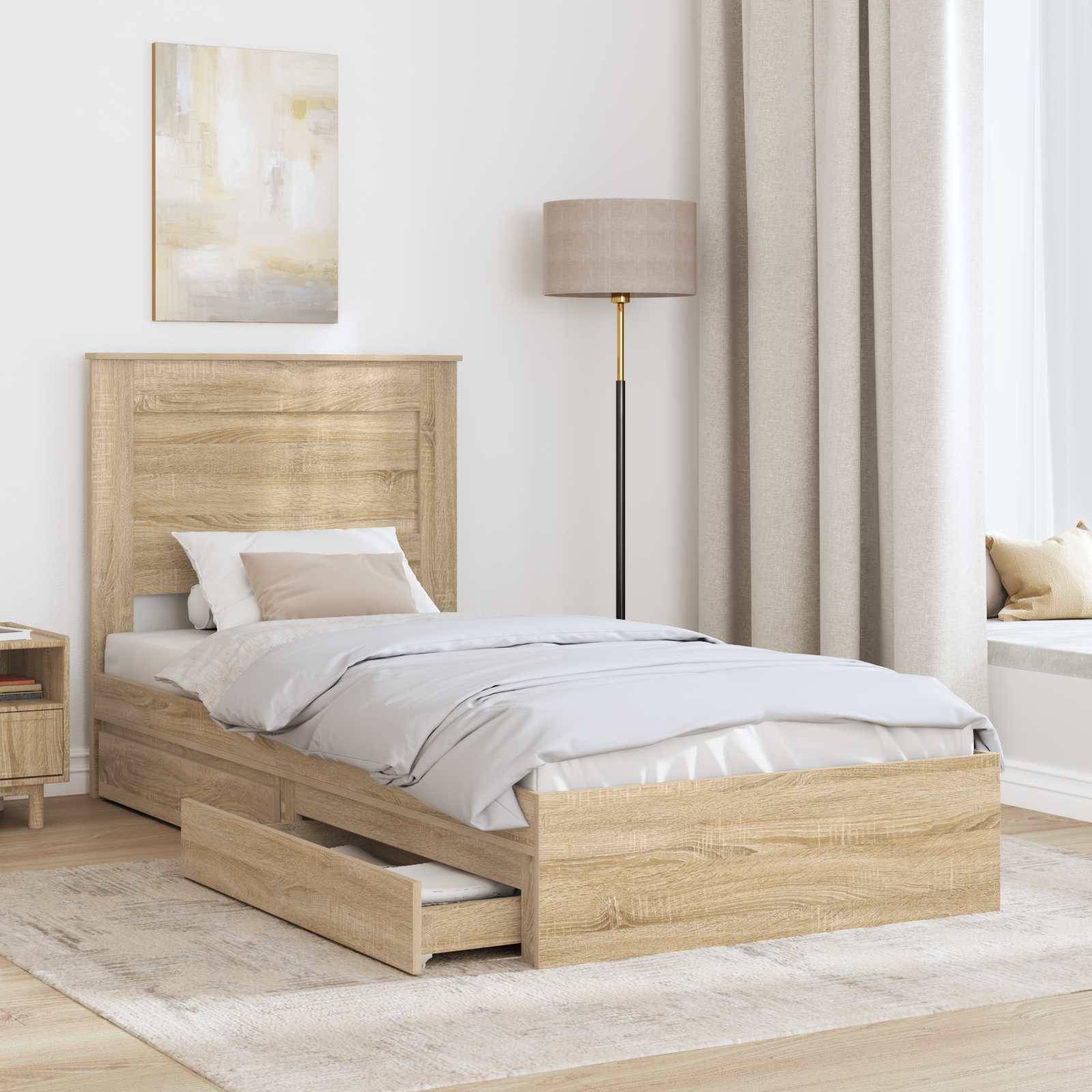 vidaXL Aufbewahrungsbett Sonoma-Eiche 75 x 190 cm Holzwerkstoff