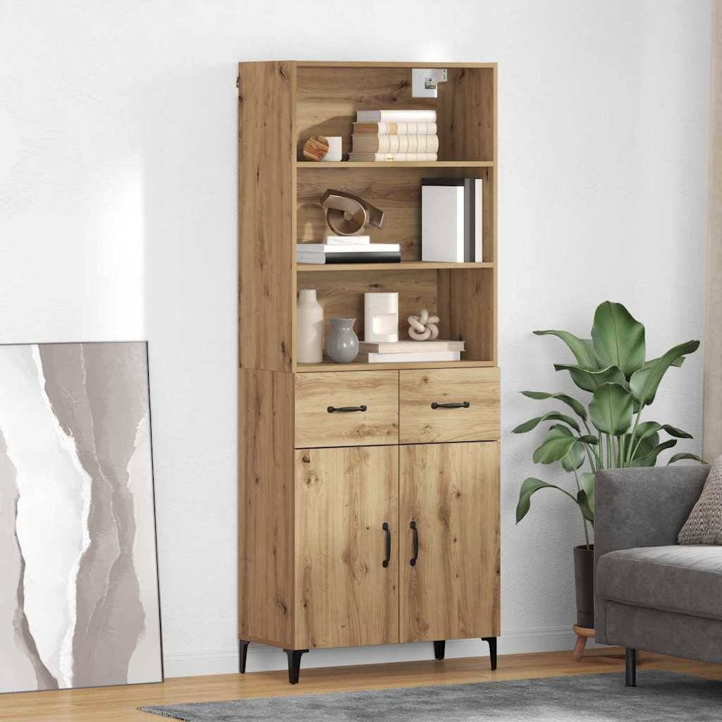 vidaXL Highboard Artisan-Eiche 69,5 x 34 x 180 cm Holzwerkstoff