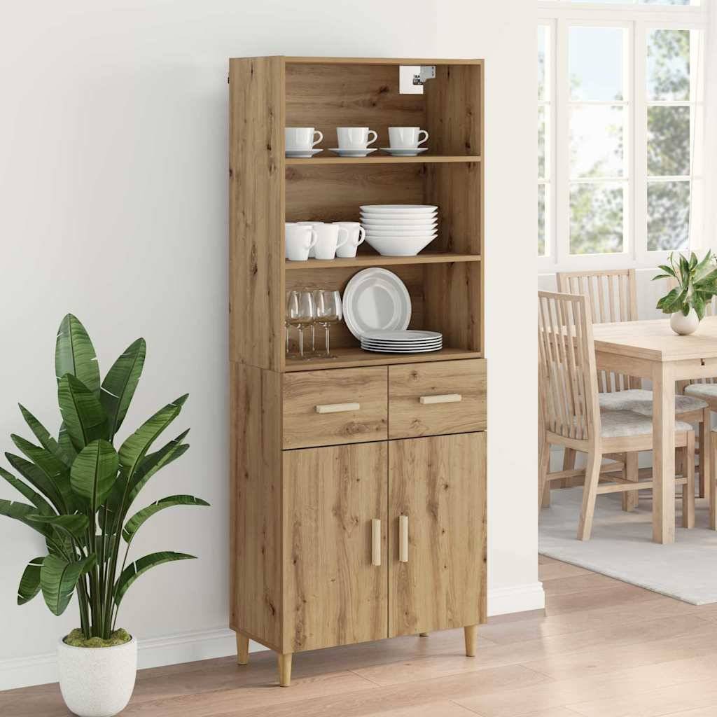 vidaXL Highboard Artisan-Eiche 69,5 x 34 x 180 cm Holzwerkstoff