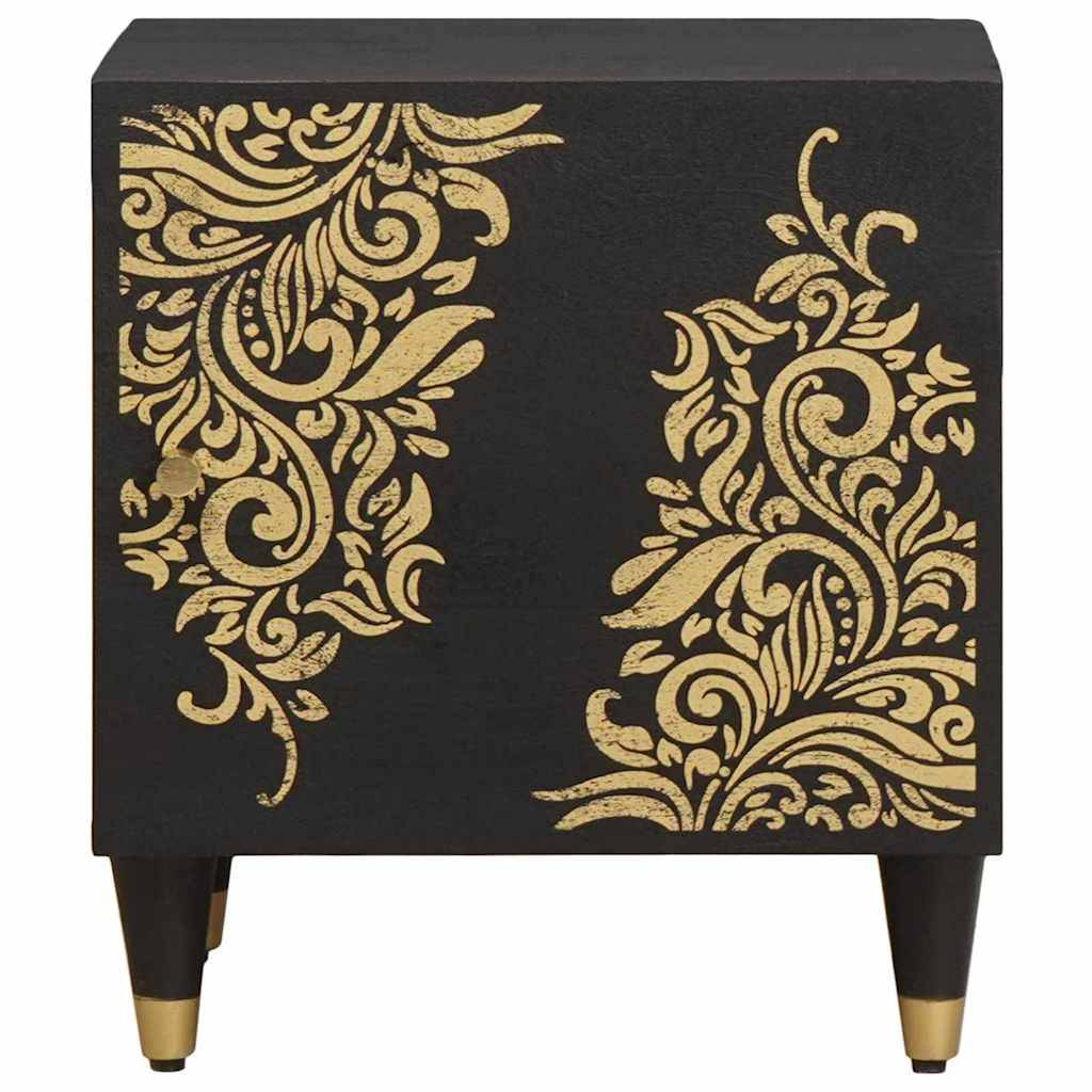 vidaXL Nachttisch mit Tür 2 pcs Schwarz 40 x 33 x 46 cm