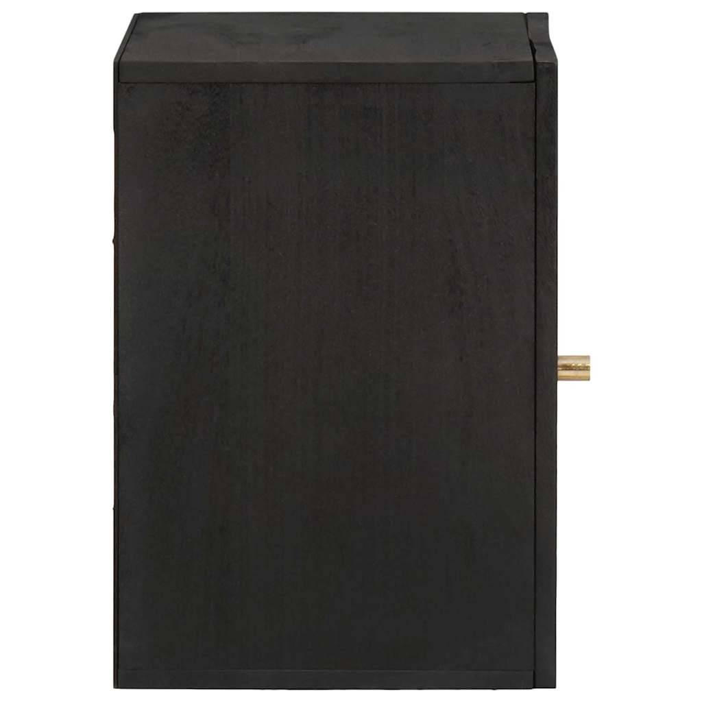 vidaXL Wandschrank mit Tür Schwarz 38 x 33 x 48 cm Massivholz Mango