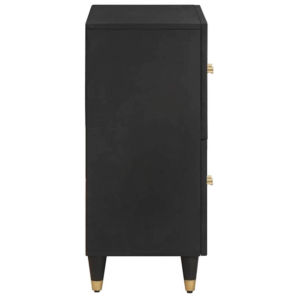 vidaXL Sideboard mit Regal Schwarz 60 x 33 x 75 cm Massivholz Mango